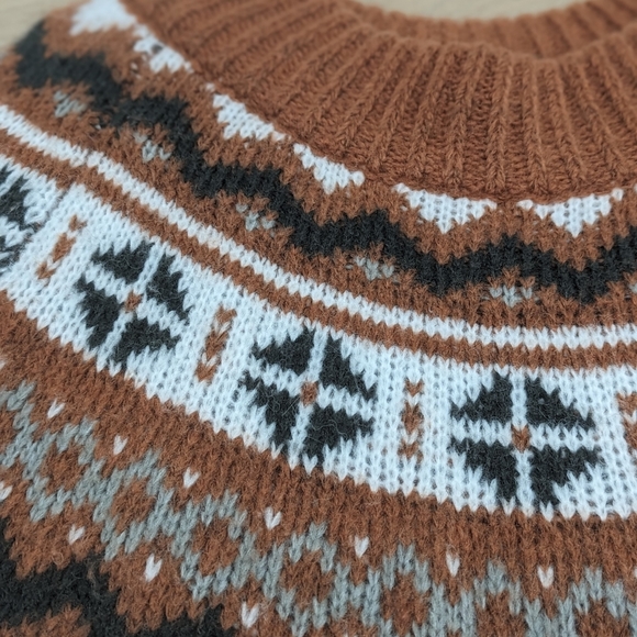 Aerie Fairisle sweater color canyon creek size medium small Fall Pumpkin - Picture 10 of 11